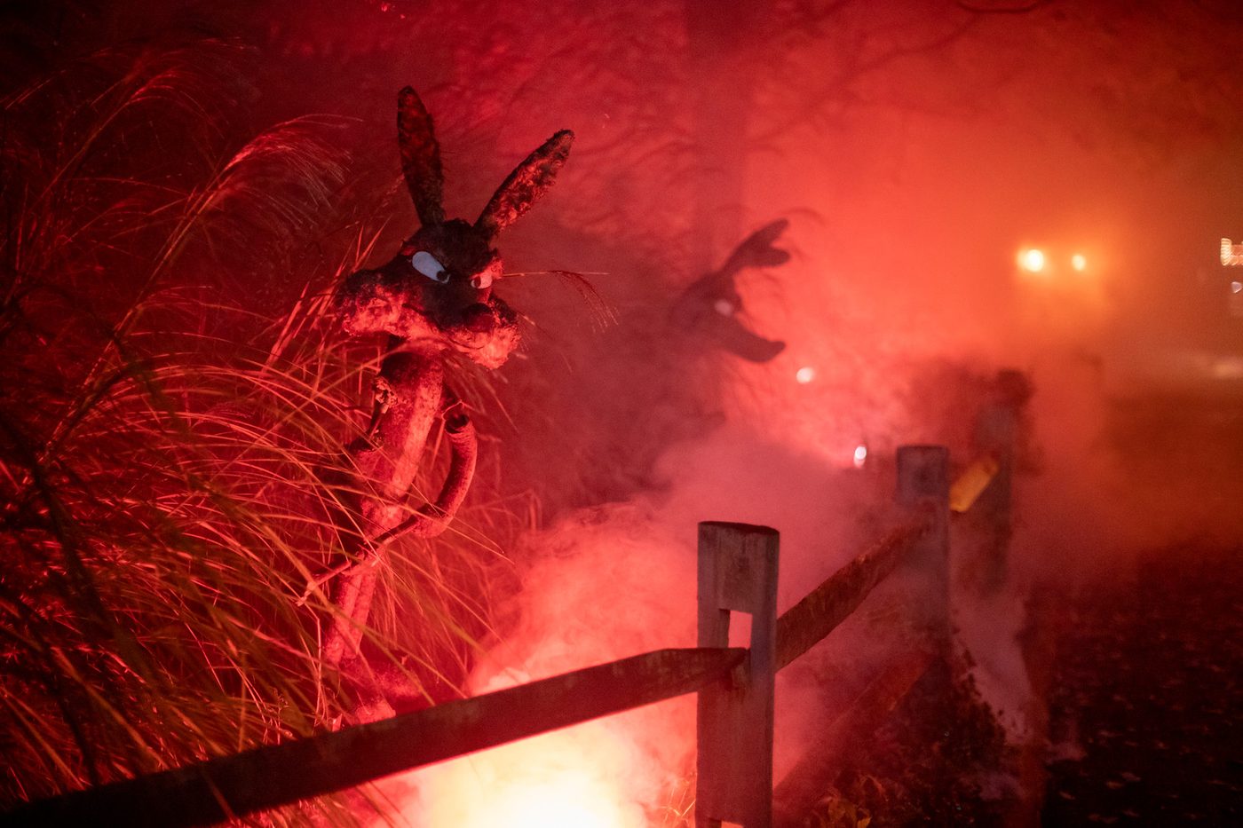 Kennywood at night during Fright Night